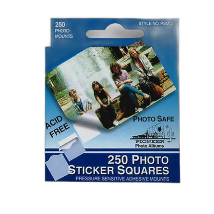 Pioneer Photo Mounts Double Sided Self-Stick Square Tabs (250 Photos)