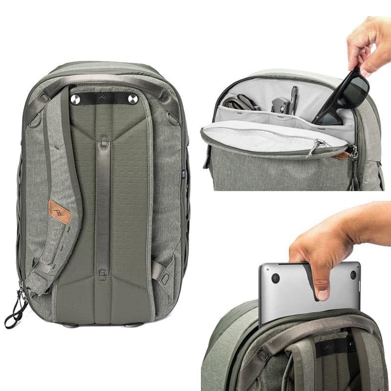 Peak Design Travel Backpack 30L Midnight interior and design