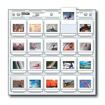 Print File Archival Storage Page for Slides, 35mm (2x2in), Holds 20 Slides,
