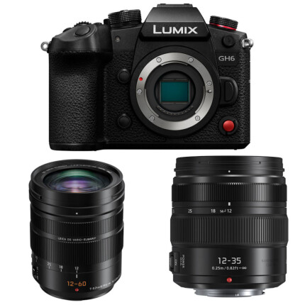 Panasonic LUMIX GH6 Mirrorless Micro Four Thirds Camera with 12-60mm  and  12-35