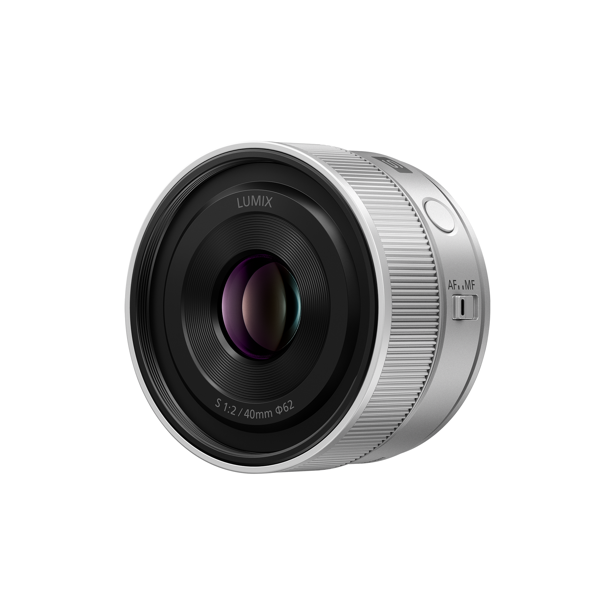 Panasonic Lumix S-Series 40mm f2 lens silver