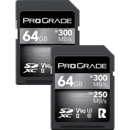 ProGrade Digital 64GB SDXC UHS-II V90 Memory Card - 2-Pack