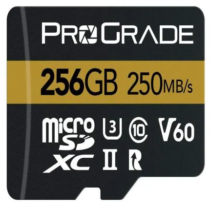 ProGrade Digital 256GB MicroSDXC UHS-II Memory Card w/adapter - v60
