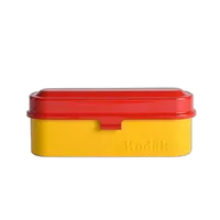 Kodak steel 135 film case w/ red lid and yellow body 0
