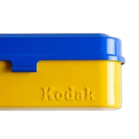 Kodak steel 135 film case w/ blue lid and yellow body 5