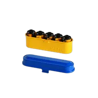 Kodak steel 135 film case w/ blue lid and yellow body 7