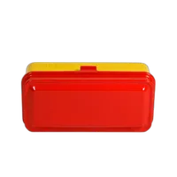 Kodak steel 120/135 film case w/ red lid and yellow body 1