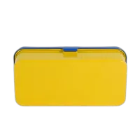 Kodak steel 120/135 film case w/ blue lid and yellow body 2
