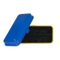 Kodak steel 120/135 film case w/ blue lid and yellow body 3