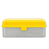 Kodak steel 120/135 film case w/ yellow lid and silver body 0