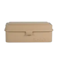 Kodak steel 120/135 film case w/ beige lid and beige body 0