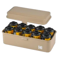 Kodak steel 120/135 film case w/ beige lid and beige body 4