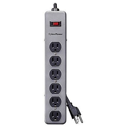 CyberPower CSB606M Surge Protector 6-Outlet 6Ft 900 Joules Metal Housing