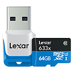 Lexar 64GB High-Performance 633x UHS-I microSDXC  Memory Card