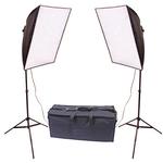 RPS Dual 20x20 Inch Square Folding Softbox Kit W/2-70Watt Flourescent Lamps