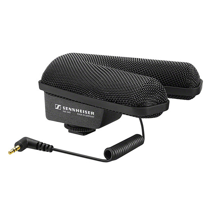 Sennheiser MKE 440 Compact Stereo Shotgun Microphone front angle