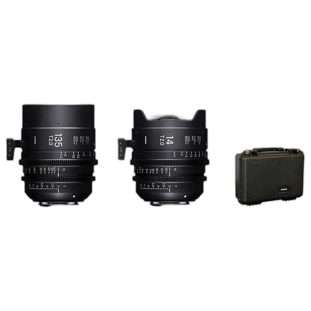 Sigma 14mm T2 and 135mm T2 FF High-Speed Prime Lens Kit with Case for Sony E