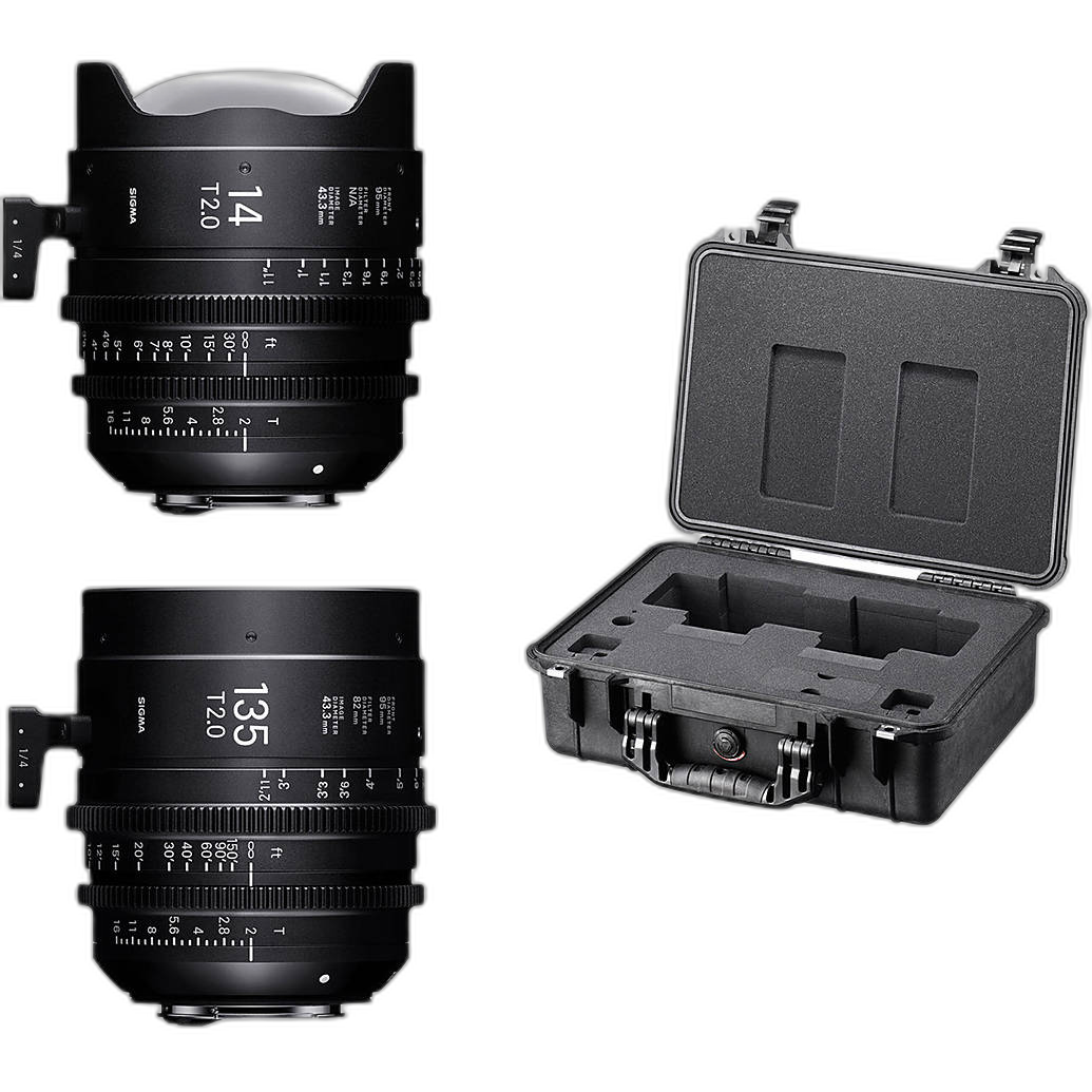 Sigma 14mm and 135mm T2 FF High-Speed Fully Luminous Prime Lens Kit Canon EF