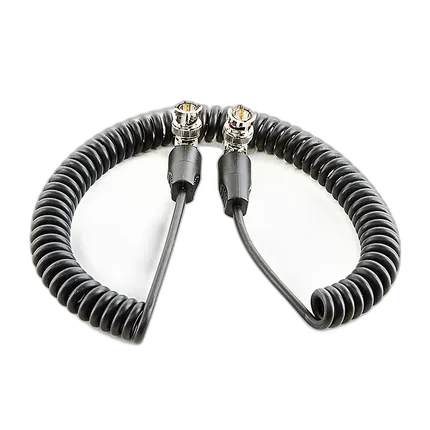 Shape Coiled SDI Cable with Right Angle Connectors - 20IN