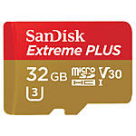 SanDisk Extreme Plus microSDHC 32GB UHS U3 Class 10, w/adapter up to 95MB/s