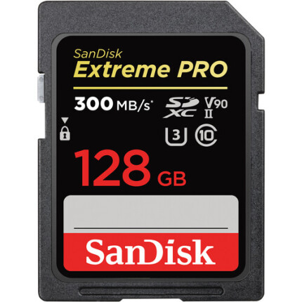 SanDisk 128GB Extreme PRO UHS-II Class 10 SDXC Memory Card (V90)