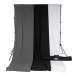 Savage Accent Muslin Background Kit 10x12 - White/Black/Gray