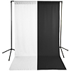 Savage White  and  Black Solid Muslin Backdrop with Background Support Stand