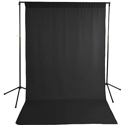 Savage Black Solid Muslin Backdrop with Background Support Stand