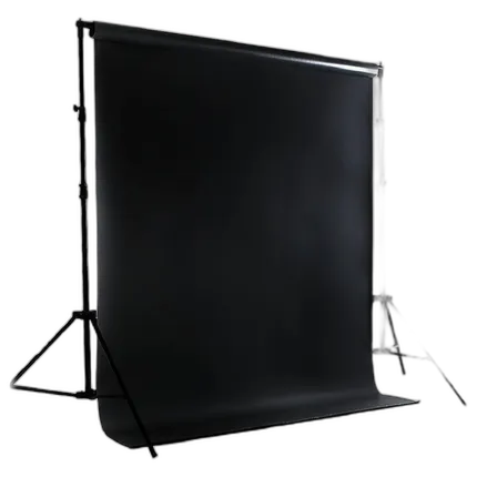 Savage (5ft x 12ft) Matte Black Vinyl Background Kit with Stand
