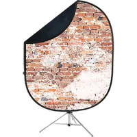 Savage 5x7 Collapsible Black/Weathered Backdrop Kit 0