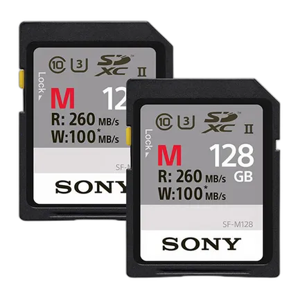Sony 128GB M Series UHS-II U3 SDXC Class 10 Memory Card (2 Pack)