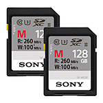 Sony 128GB M Series UHS-II U3 SDXC Class 10 Memory Card (2 Pack)