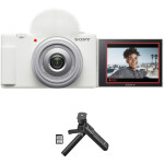 Sony ZV-1F Vlog Camera (White) with Vlogger Accessory Kit
