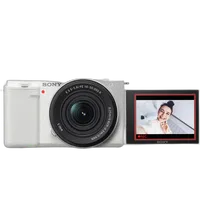 Sony ZV-E10 Mirrorless Camera with 16-50mm f/3.5-5.6 II Lens (White) 0