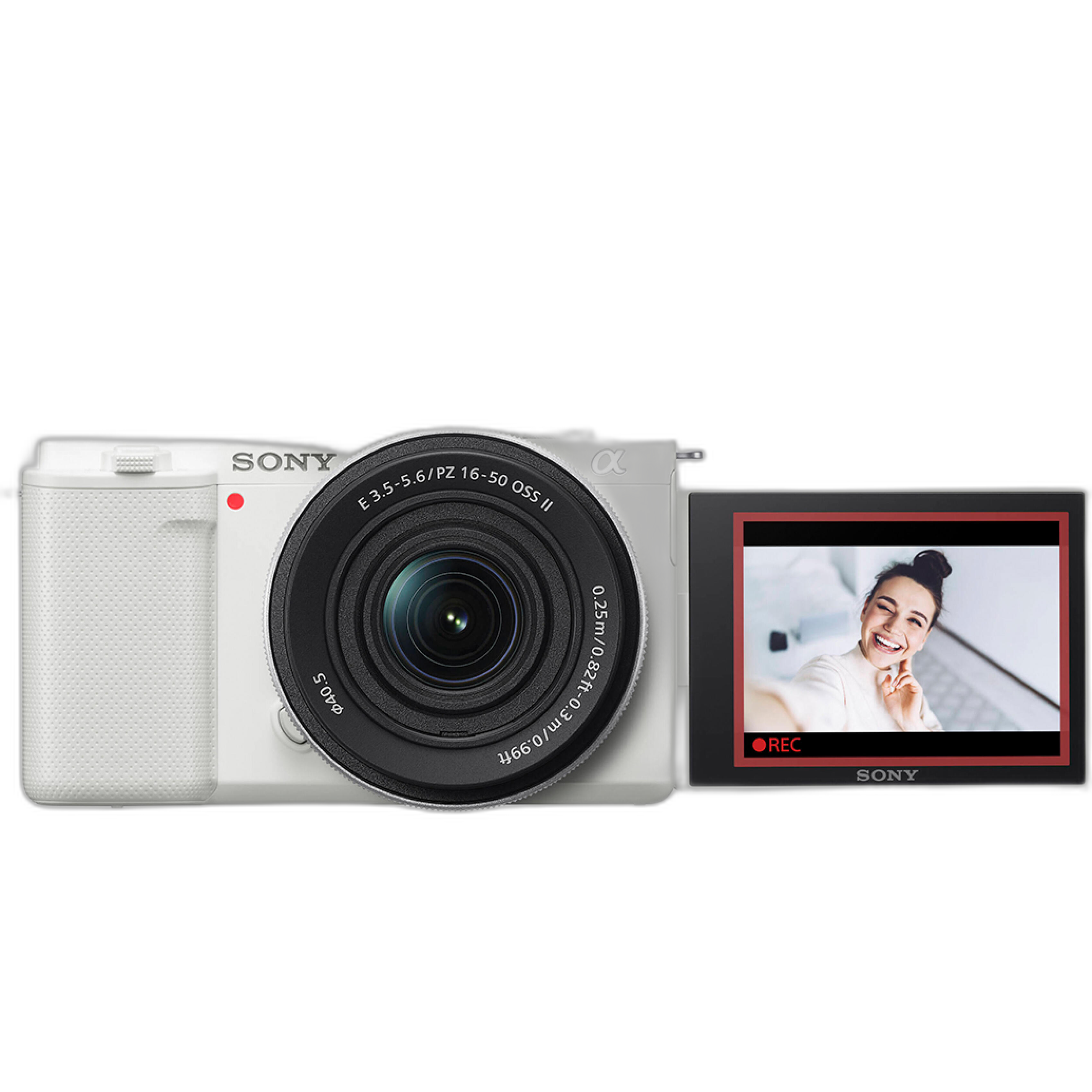 Sony ZV-E10 Mirrorless Camera with 16-50mm f/3.5-5.6 II Lens (White)