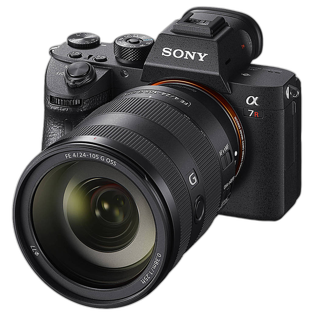 Sony FE 24-105mm f/4 G OSS Lens front angle