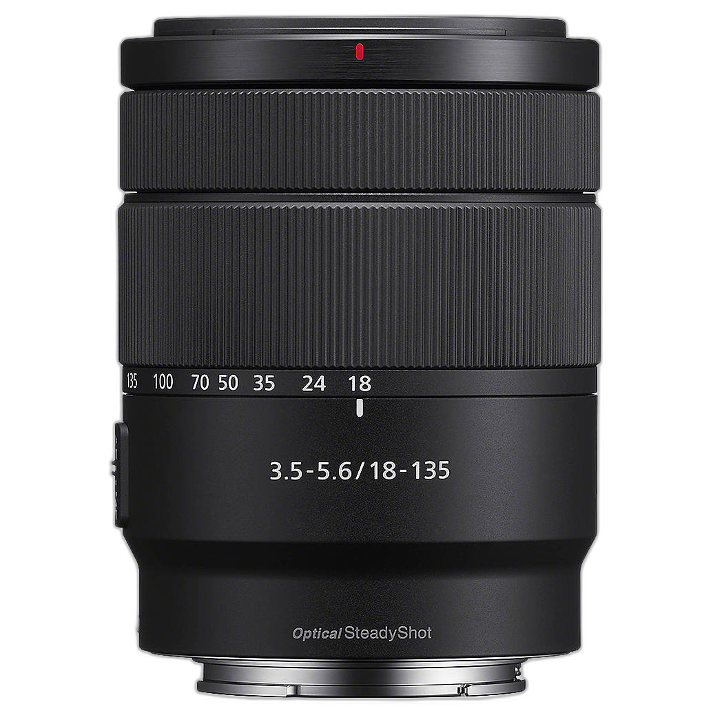 Sony E 18-135mm lens side view