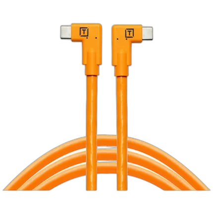 Tether Tools TetherPro Dual Right-Angle USB-C Cable 15ft - Orange
