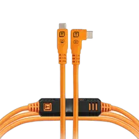 TetherPro Optima 10G USB-C Straight to Right High-Visibility Orange - 6ft 0