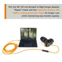 Tether Tools TetherPro Optima 10G USB-C Straight-to-Right Angle Pigtail Adap 3