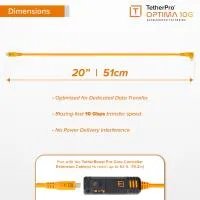 Tether Tools TetherPro Optima 10G USB-C Straight-to-Right Angle Pigtail Adap 4