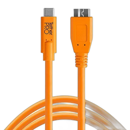Tether Tools TetherPro USB-C to 3.0 Micro-B Cable 15ft Orange
