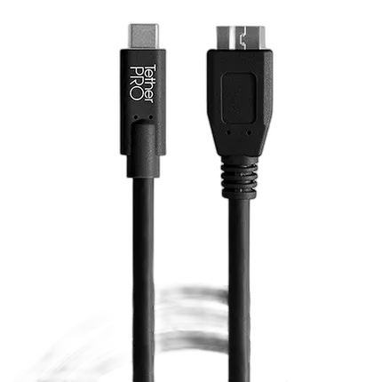 Tether Tools TetherPro USB-C to 3.0 Micro-B Cable 15ft Black