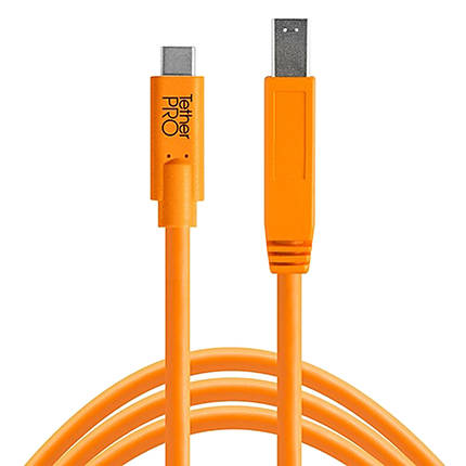 Tether Tools TetherPro USB-C to 3.0 Male B Cable 15ft Orange