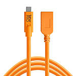 Tether Tools TetherPro USB-C to USB Female Adapter Extender 15ft Orange