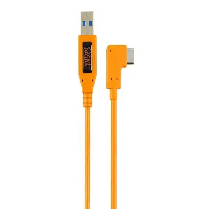 Tether Tool TetherPro USB 3.0 to USB-C Right Angle Adapter 20in Orange