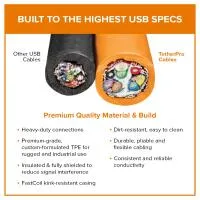 Tether Tool TetherPro USB 3.0 to USB-C Right Angle Adapter 20in Orange 2