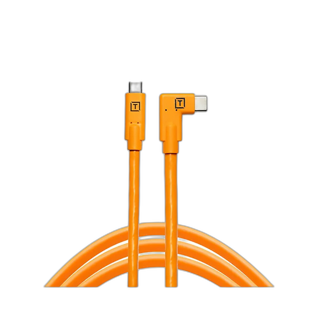 Tether Tools TetherPro USB-C to USB-C right angle orange cable