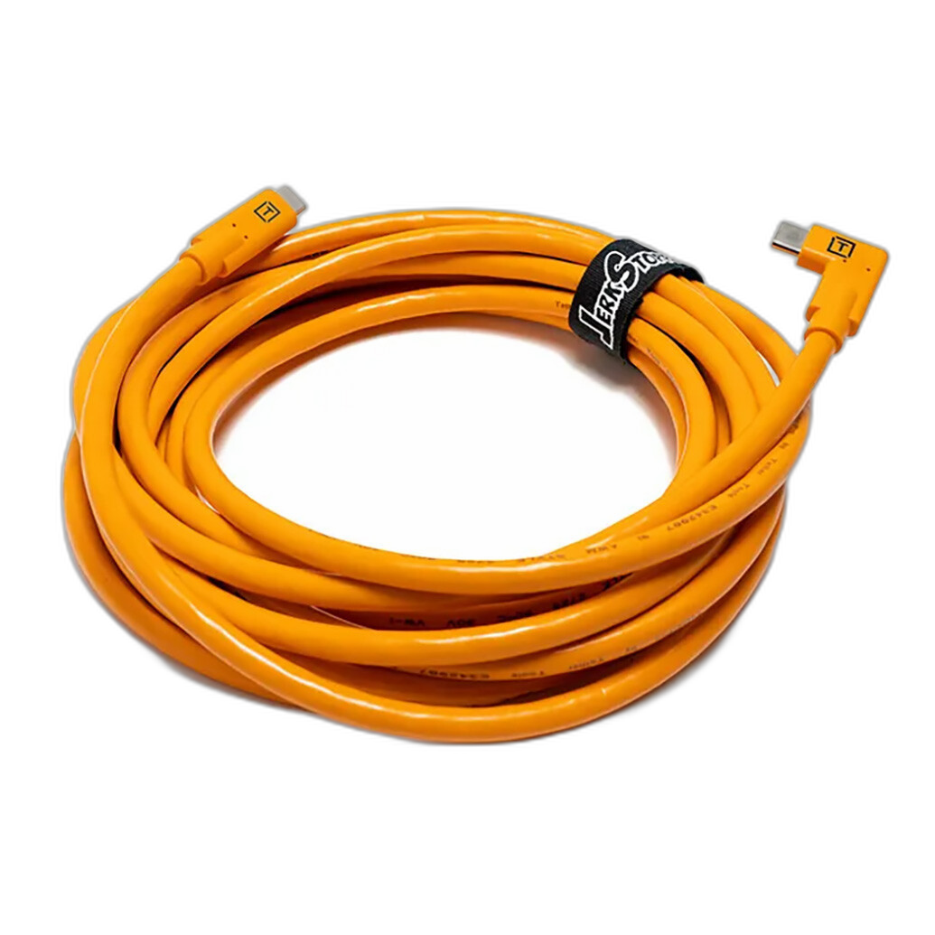 Tether Tools TetherPro USB-C to USB-C Right Angle Orange cable for creator workflow
