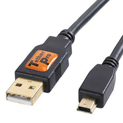 TetherPro USB 2.0 Male to Mini-B 5 pin 1FT BLK